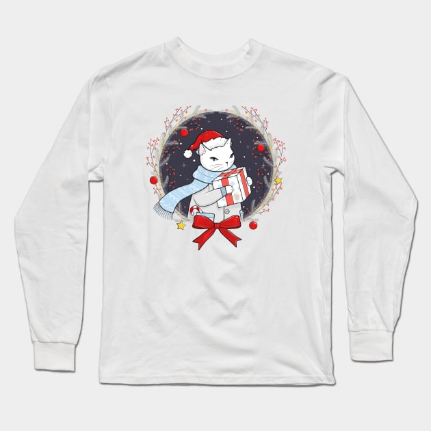 Santa Claws Delivery Service Long Sleeve T-Shirt by runcatrun